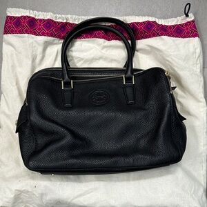 Tory Burch Black Marion Triple Zip Satchel